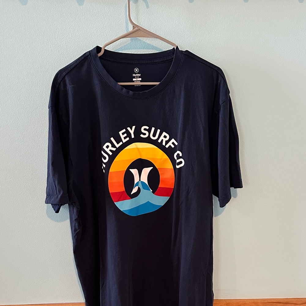Hurley Navy Tee with Vibrant Logo
